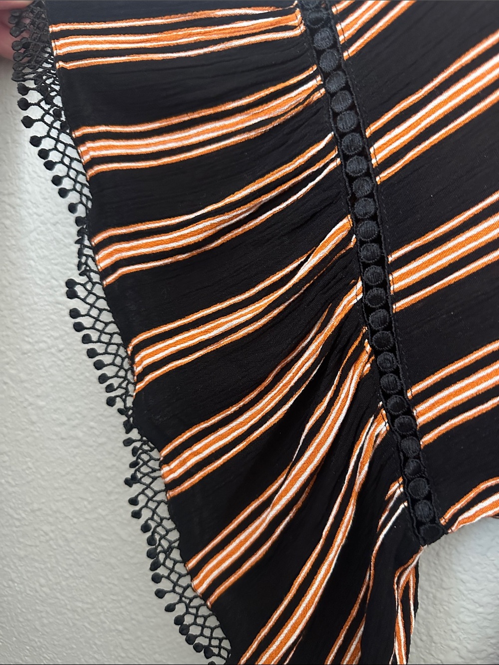 Fall Colors Tunic 3x Orange Black White Stripes Peasant Style - Picture 6 of 12